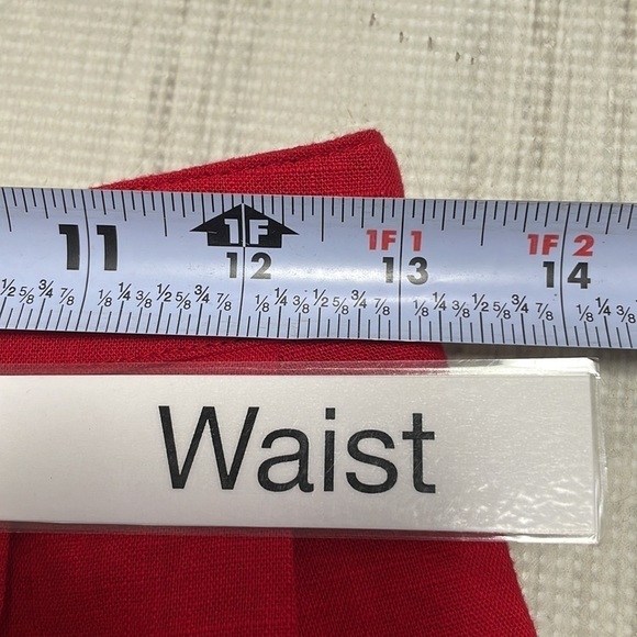 Pomelo Skirt Full Pleats Embroidery Linen Red Size XS - Picture 11 of 12